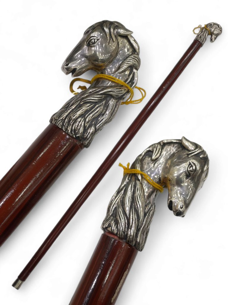 Silver Horse Handle Cane