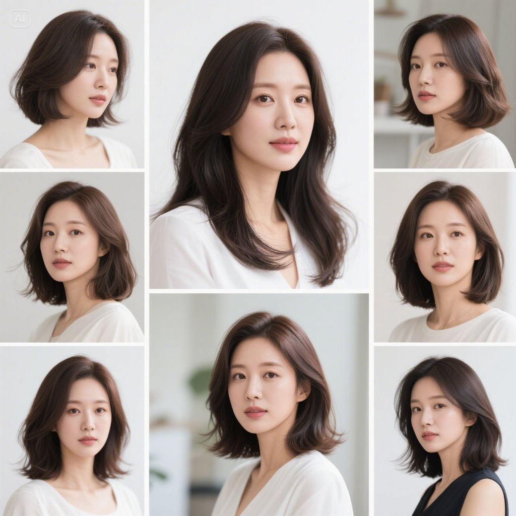 레이어드 보브 스타일