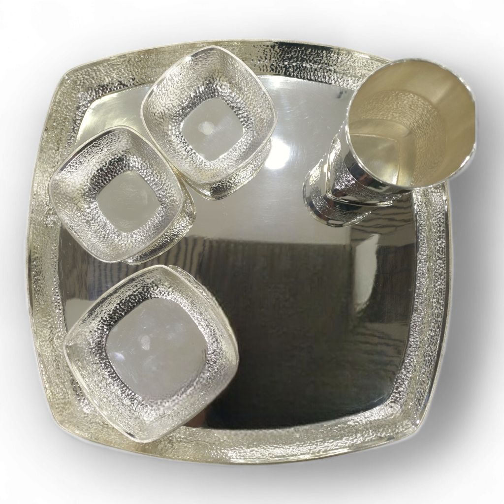 Square Silver Tray Set